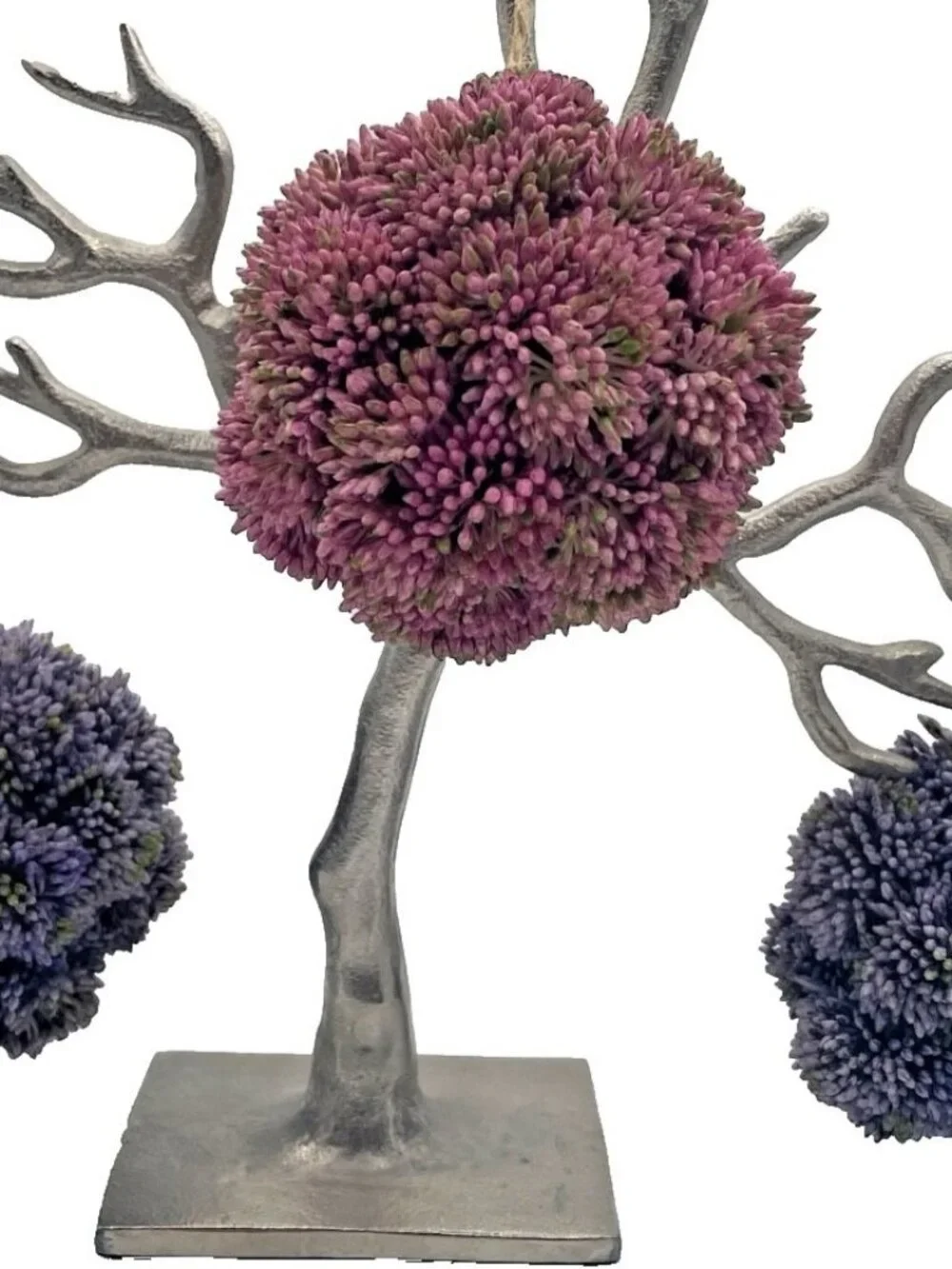 Set of 3 Colorful Faux Sedum Flower Balls Orbs 4